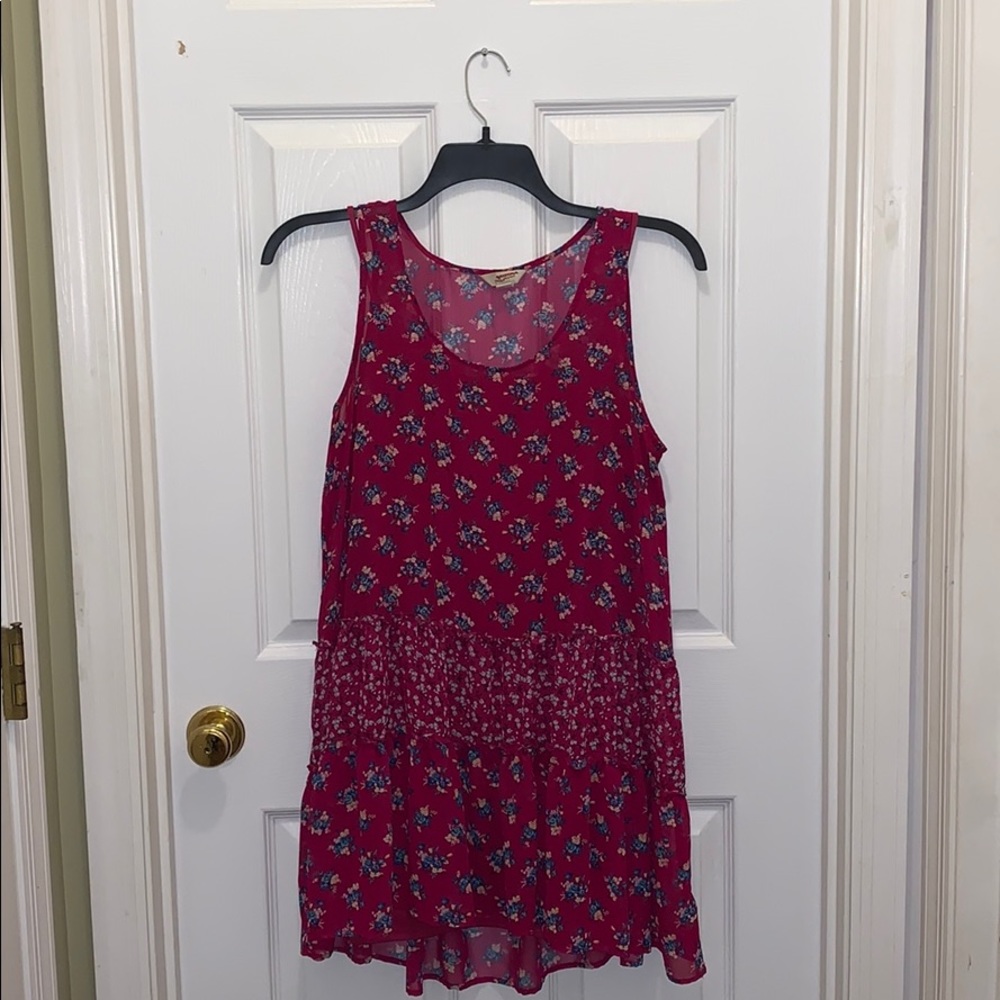 Pink floral mesh top/dress